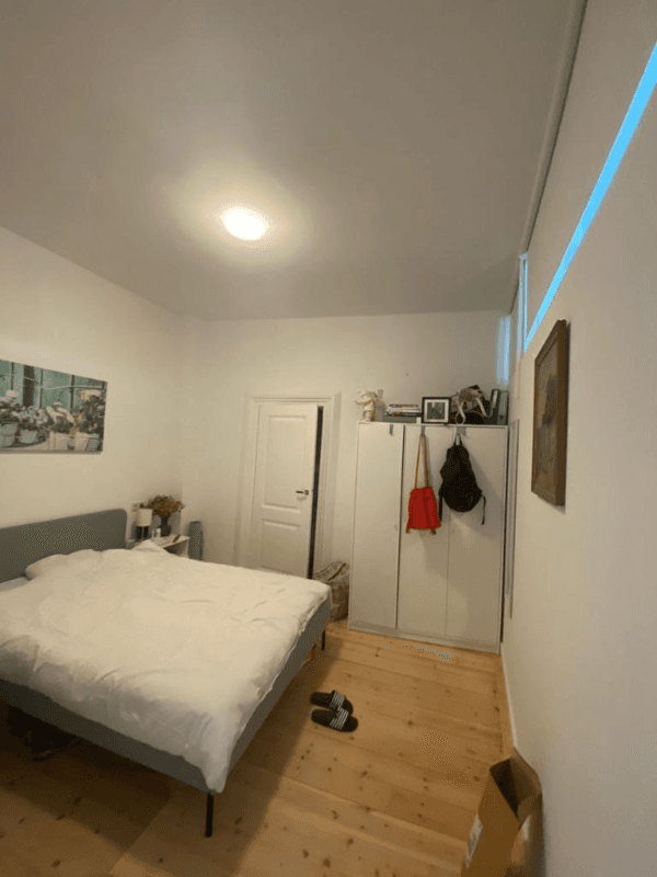 Quiet back room with storage